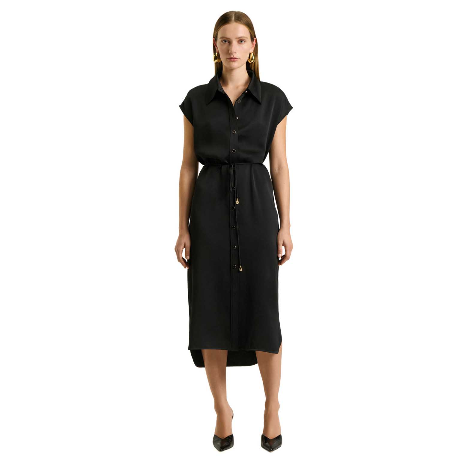 Veronika Maine Crepe Back Satin Shirtdress